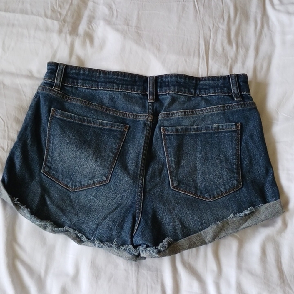 Eunina Button Fly Denim shorts, Size L - Picture 5 of 9